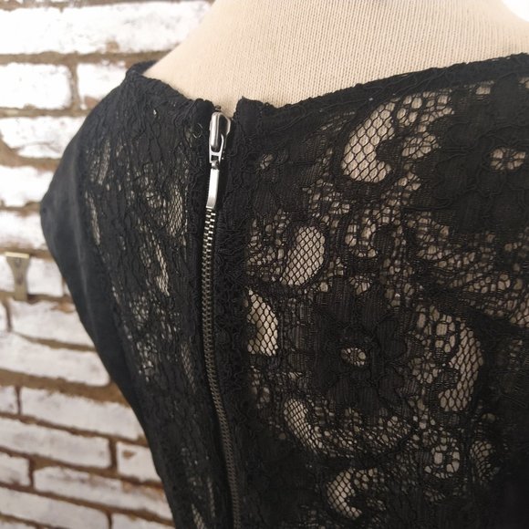 BCBG Generation Black Dress Lace Back Sz 10 - Picture 12 of 15